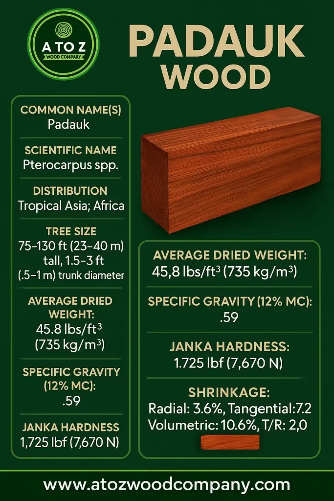 Padauk Wood Database Infographic