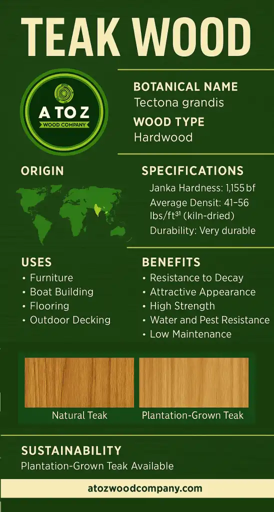 Teak Wood Uses, Benefits & Characteristics