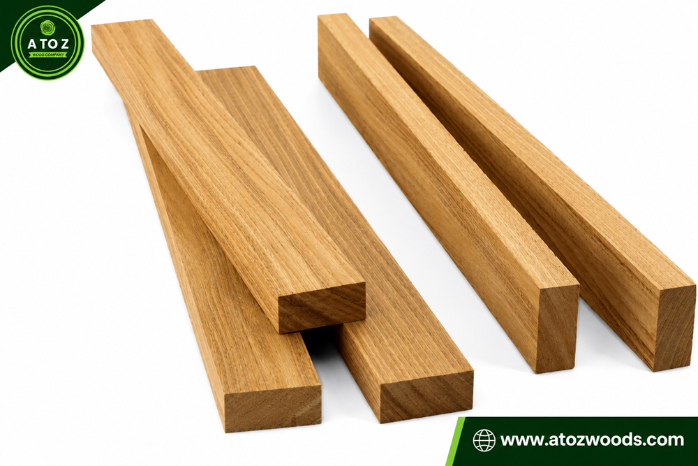 Different colors of afromosia wood