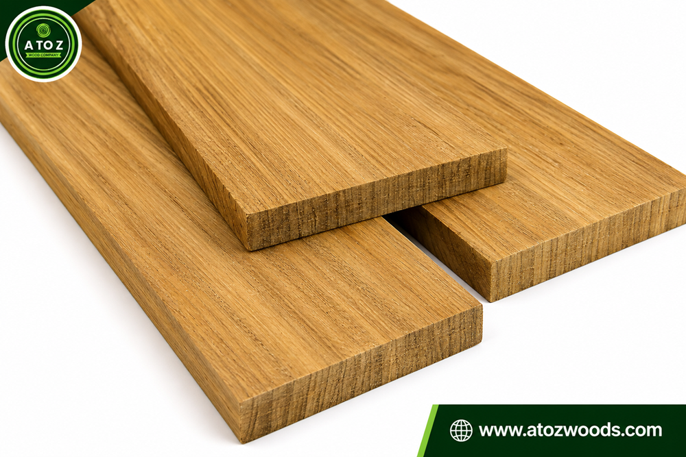Different colors of afromosia wood