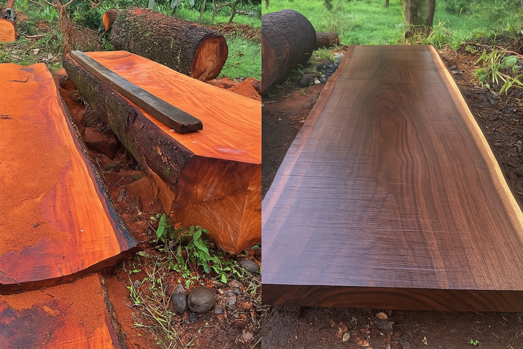 Differences between mahogany and walnut wood