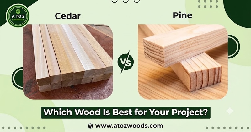difference between cedar and pine wood